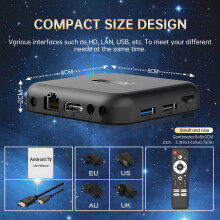 Boîtier TV Android - RNCYN - Android 14 - RK3518 - ARM Mali-450 - RAM 2 Go - ROM 16 Go - Wifi 6 - 2,4G/5G - Bluetooth