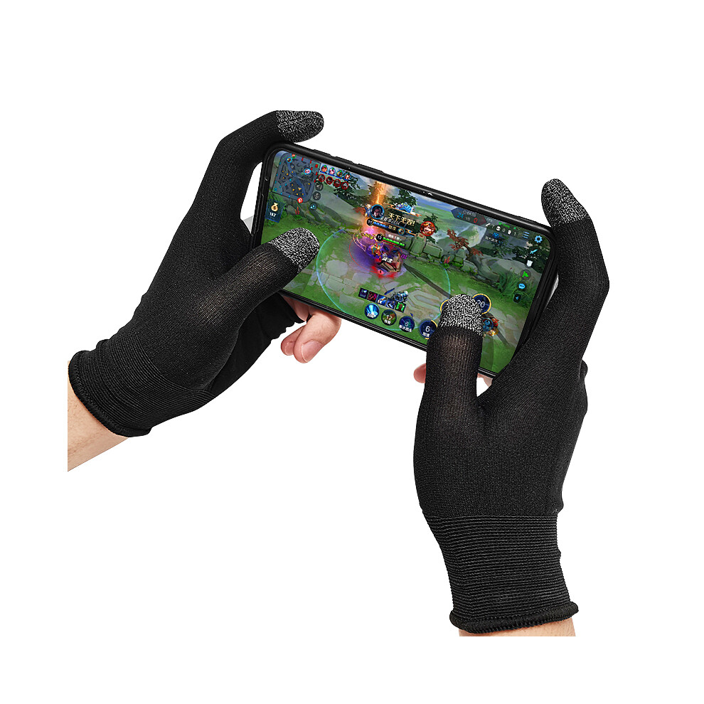 Mobile Gaming Gloves - Rncyn - Fiber - Two Fingers - 21X13x5 Mm - 0.029 Kg - Compatible With All Mobiles Silver 9486689772642