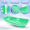 2Pcs Snow Sled with Pull Rope and Handles Slippery Racers Downhill Sprinter Green 1