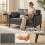 Homcom HOMCOM 2 Seater Sofa, 132 cm Modern Small Sofa with Solid Wood Legs, Grey 4