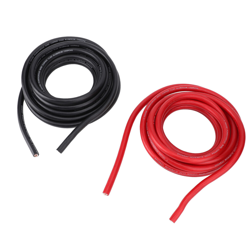 20Ft 1/0 Awg Copper Car Power Cable Red/Black 7293282048102