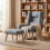 Homcom HOMCOM Recliner with Footstool, Reclining Chair with Adjustable Back, Grey 1
