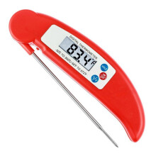 (Red) Read Digital Instant Thermometer Food Folding Probe For Bbq Meat Cooking Kitchen