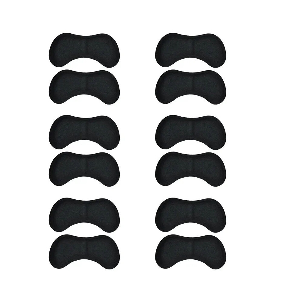 Heel Insoles Patch Pain Relief Anti-wear Cushion Pads Feet Care Heel Protector Adhesive Back Shoes Insert Insole 6 pairs black