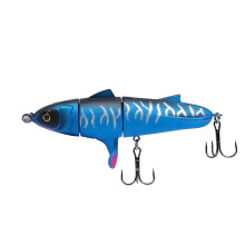 (DarkBlue)Leurre forme ternaire bionique appât dur double hameçon forme poisson abs leurre engin pêche