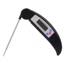 (Black) Read Digital Instant Thermometer Food Folding Probe For Bbq Meat Cooking Kitchen