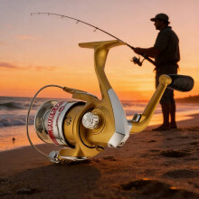 (StyleA)Carrete de pesca carrete de metal y equipo completo de metal pescadores de agua salada y dulce