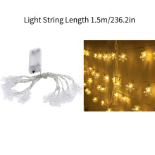 (Warm White, 1.5m) Snowflake Led Lights Battery Xmas Fairy String Light Wedding Decor Garden Party