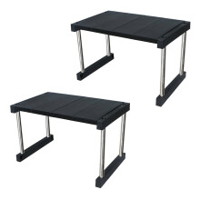 2X Ripiano per Spezie Impilabile Espandibile per Ripiano per Mobili da Cucina