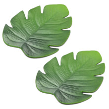 12PC Tropicale Artificiale Foglie di Palma EVA Coasters Cup Bowl Stuoia del Rilievo di Caffè Tazza da Tè Mats Sottobicchieri Bevanda Hawaii Tema