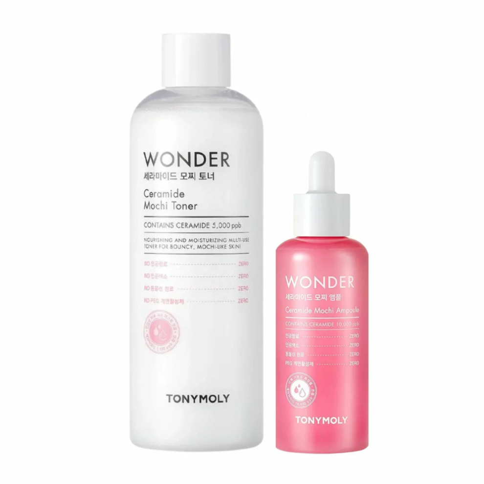 Tonymoly Wonder Ceramide Mochi Toner 500Ml & Ampoule 100Ml Set