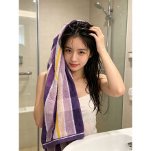 (Purple, L) Face Towel Striped With Absorbent Thickened Fabric For Home Gift Adults Use