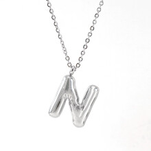 (StyleN) Durable Polished And Stainless Steel Alphabet Pendant Necklace
