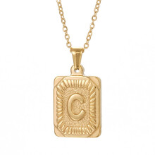 (StyleC) Stainless Steel Unique Letter Pendant Necklace Otype Cross Chain European American Style And