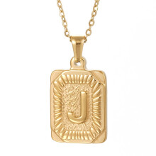 (StyleJ) Unique Stainless Steel Letter Pendant Necklace Otype Cross Chain European American And Style