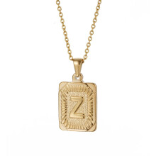 (StyleZ) Unique Stainless Steel Letter Pendant Necklace Otype Cross Chain European American And Style