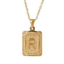 (StyleR) Stainless Steel Unique Letter Pendant Necklace Otype Cross Chain European American Style And