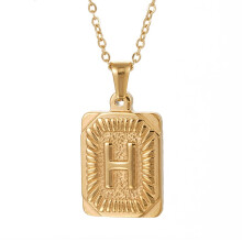 (StyleH) Stainless Steel Unique Letter Pendant Necklace Otype Cross Chain European American Style And
