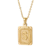 (StyleS) Unique Stainless Steel Letter Pendant Necklace Otype Cross Chain European American And Style
