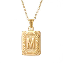 (StyleM) Stainless Steel Unique Letter Pendant Necklace Otype Cross Chain European American Style And