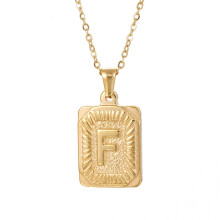 (StyleF) Stainless Steel Unique Letter Pendant Necklace Otype Cross Chain European American Style And
