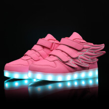 (Pink,35)Light Up Children Sneakers Toting Usb Charging Indoor Outdoor Spring Summer