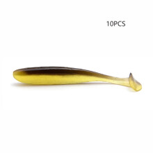 (Brown)10 pièces leurre souple pêche à la traîne mérou vivaneau tête de serpent perche appât longcasting