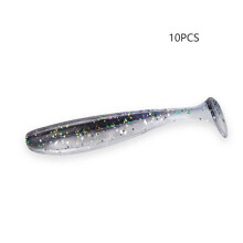 (Black)10 pièces leurre souple pêche à la traîne mérou vivaneau tête de serpent perche appât longcasting