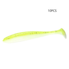 (Yellow)10 pièces leurre souple pêche à la traîne mérou vivaneau tête de serpent perche appât longcasting