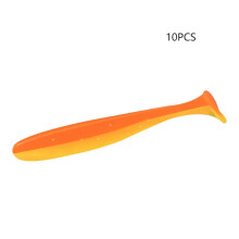 (Orange)10 pièces leurre souple pêche à la traîne mérou vivaneau tête de serpent perche appât longcasting