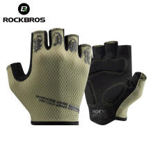 (S360-G, S) ROCKBROS Cycling Gloves Half Finger Breathable Shockproof Bike Short Gloves Summer High Elasticity Anti-shock