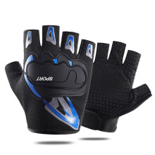 (gray) Men's Tactical Cycling Gloves Anti-Slip Driving Summer Fitness Gloves Breathable Protective Half Finger Sports Glove
