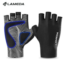 (Blue, XL-EU) LAMEDA New Shock-absorbing Anti-slip Cycling Gloves Half Finger Summer Men Women Road Bike Bicycle Equipment
