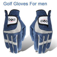 (wear on right hand, Size 26 XL) Breathable Sports Fabric Golf Glove for Men 1pc Blue Left/Right Hand Magic Tape Design for Golf Baseball Tennis