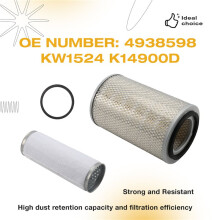 Air Filter 4938598 KW1524 K14900D is Suitable for Excavators Construction Vehicles.