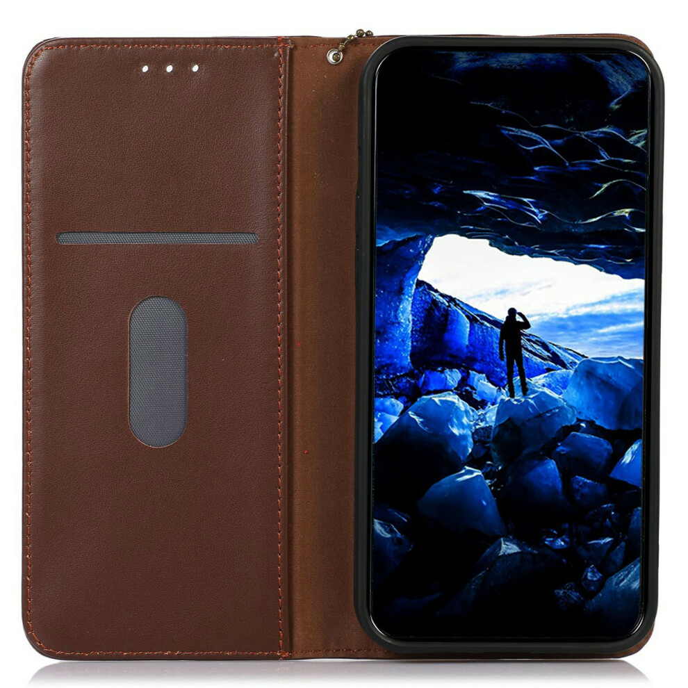 (Brown) Khazneh Genuine Cow Leather Case For Motorola Edge 60 Neo 5G / Edge 50 Neo 5G / Moto S50 5G / Thinkphone 25 5G Wallet Na Brown 6914294555310