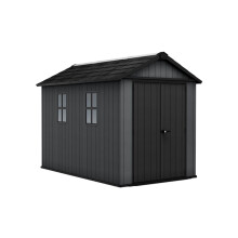 Keter Newton Plus Shed 7.5x11ft - Grey, All Weather Resistant, Easy to Clean, Fade-Free