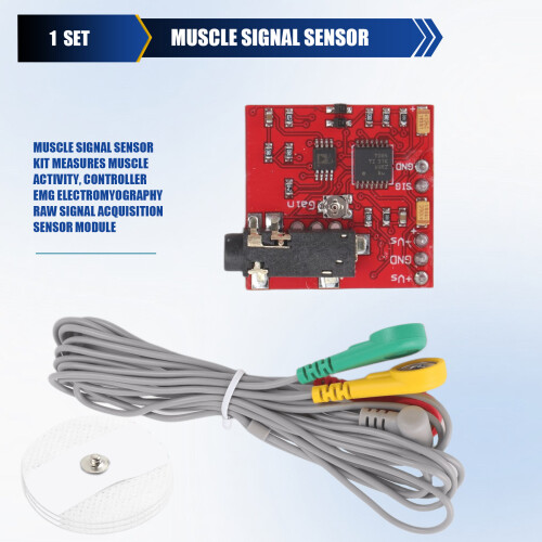Muscle Signal Sensor Kit Measures Muscle Activity, Controller EMG Electromyography  Signal Acquisition Sensor Module 1
