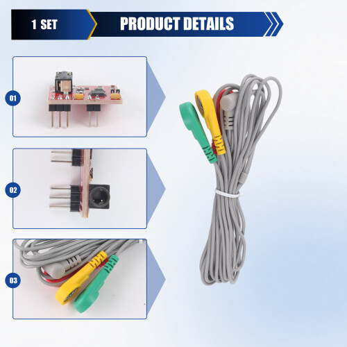 Muscle Signal Sensor Kit Measures Muscle Activity, Controller EMG Electromyography  Signal Acquisition Sensor Module 2