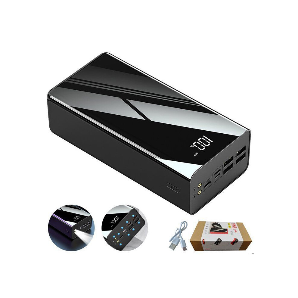 50000Mah Fast Charging Power Bank With Led Flashlight, 4 Outputs And 3 Inputs, For Smartphones, Tablets, Camping And More, Black 6485316061404