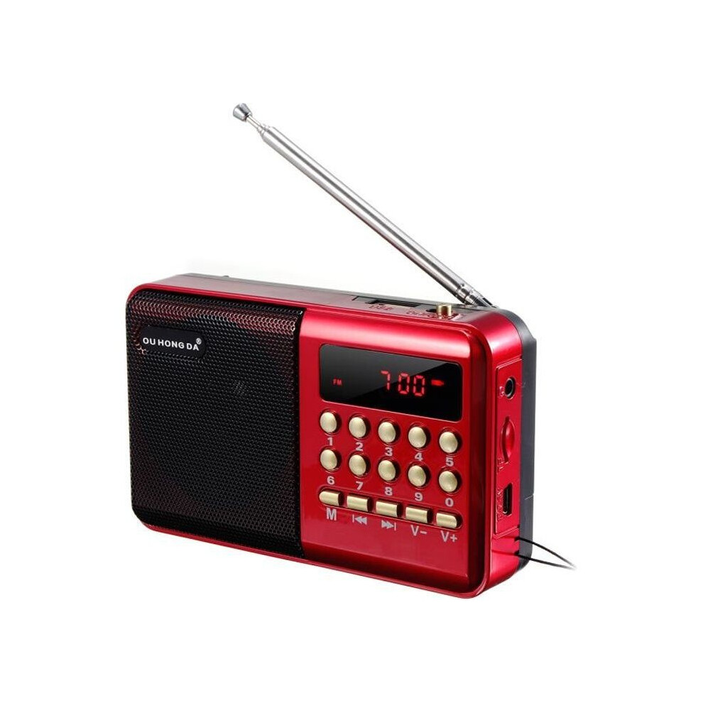 Portable Fm Radio - Hifi - Multimedia - 3W - Digital Player Red 6485316061329