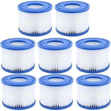 Poolfilter – Typ VI – 8-Kartuschen-Set – Für Bestway Whirlpools – Poolpflege – Weiß und Blau