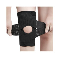 Rodillera con estabilizadores laterales - Modelo universal - Soporte lateral - Velcro ajustable - Transpirable (Negro)