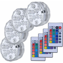 Unterwasser-LED-Leuchte, mehrfarbige Unterwasserbeleuchtung mit Fernbedienung, IP68 wasserdicht für Schwimmbäder