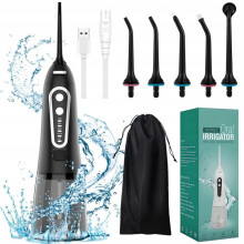 Draagbare waterflosser - HDEYE - Professioneel - 6 sproeiers - 300 ml - IPX7 - 5 standen