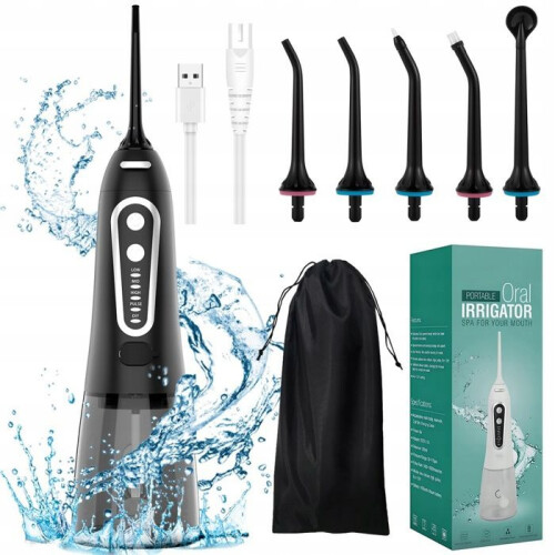Hydropulseur portable - HDEYE - Professionnel - 6 embouts - 300 ml - IPX7 - 5 modes
