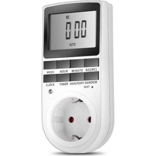 Programmierbarer digitaler Stecker mit Tagestimer, LCD-Bildschirm und Zufallsmodus