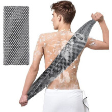 Peeling-Duschhandtuch – KJEHOME – Doppelseitig – Schwarz – Extra lang – Wiederverwendbar