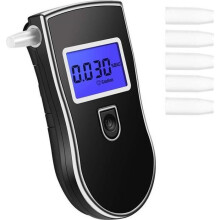 Etilometro elettronico con schermo LCD, portatile, omologato, display preciso, 3 unità, test alcolemico + 5 boccagli