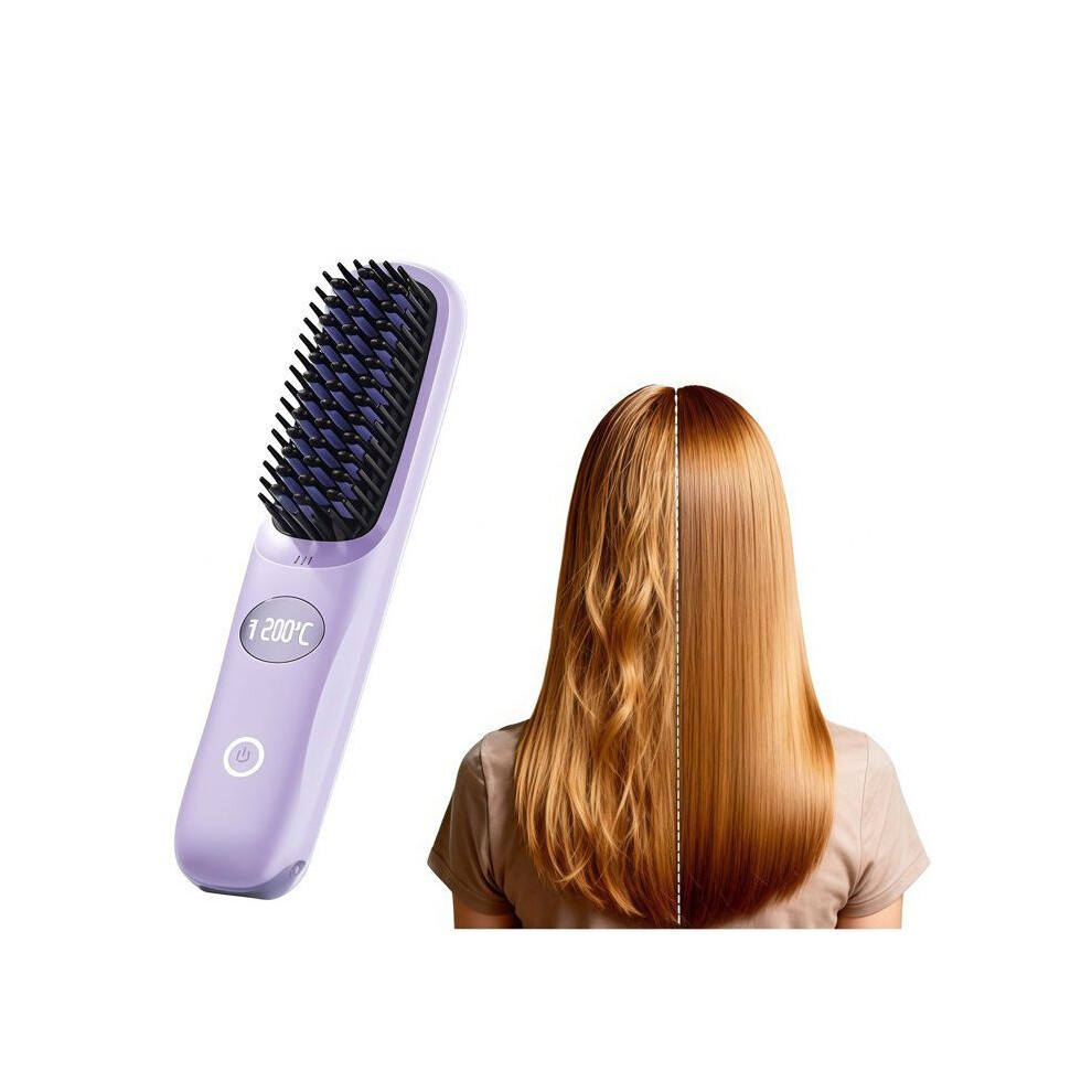 Hair straightener - WORLDWIDE - Cordless ionic straightener - USB-C rechargeable - 3 temperature settings - Anti-scald comb